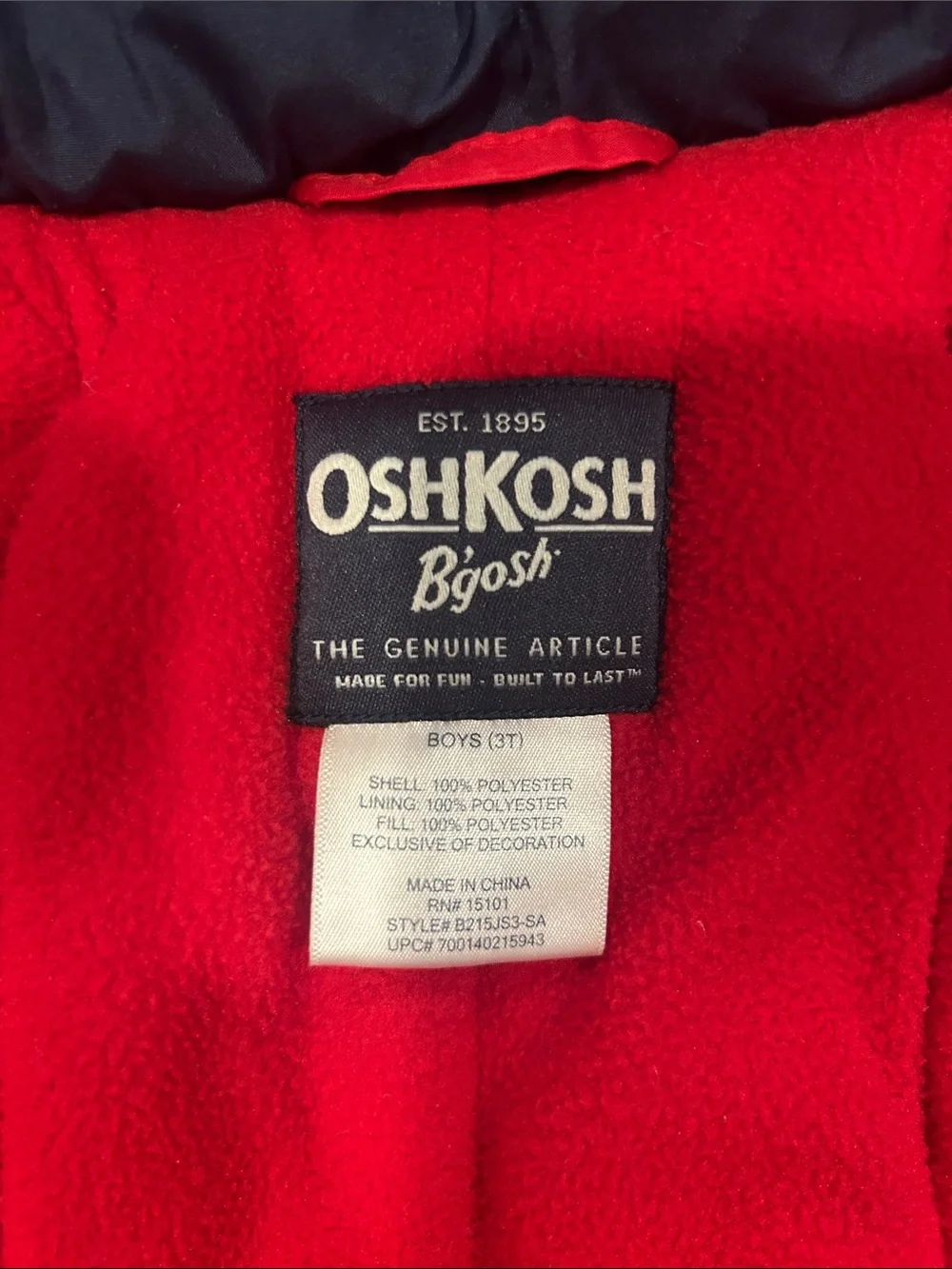 OshKosh Bgosh details size